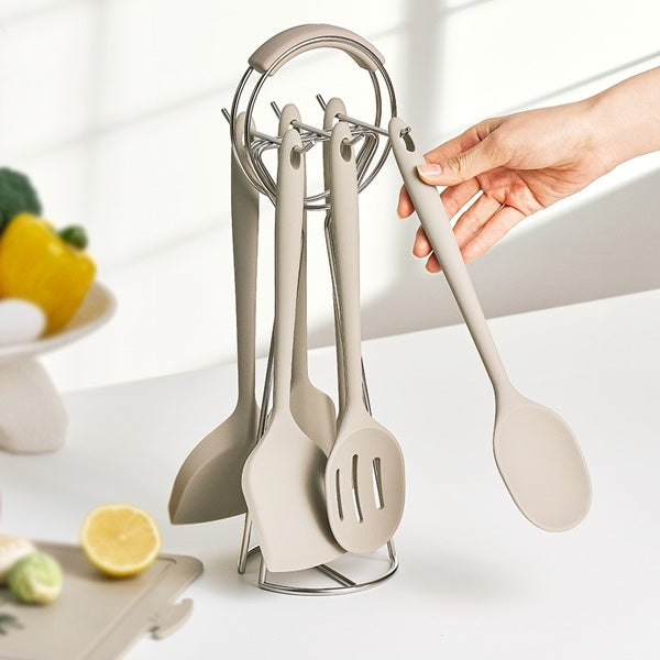 Silliman Harmony Cooking Utensil 5-Piece Stand Set – Cocoa Gray WSK4011S