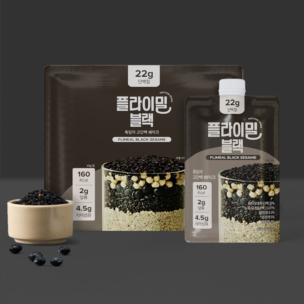 Flimeal Protein Shake Pouch - Black Sesame Flavor (45g x 7 Pack)