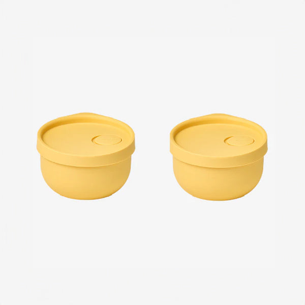 Sillymann Iceway Silicone Freezer Rice Containers - Honey Yellow (350ml × 2 / WSK7101)