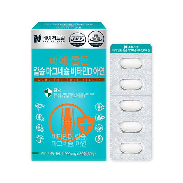 Nature Dream Calcium Magnesium Zinc for Bone Health (1000mg x 30 Tablets)