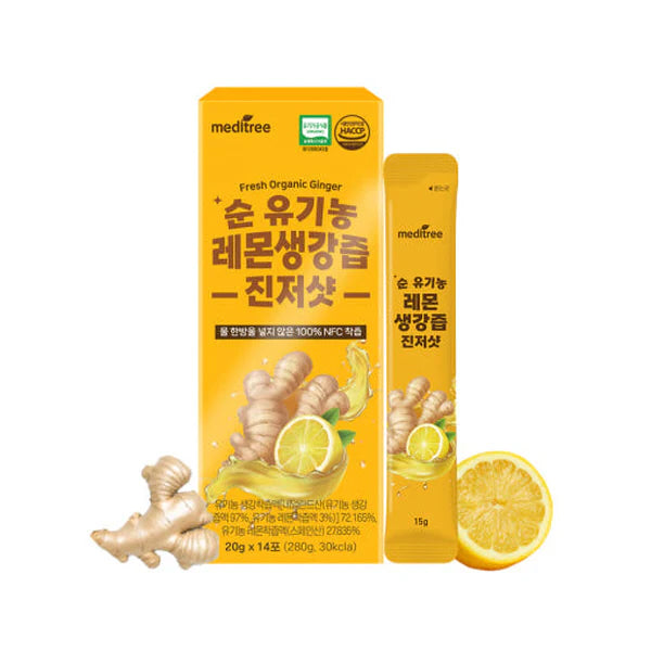 Meditree Pure Organic Lemon Ginger Shot (15g x 14 sticks)