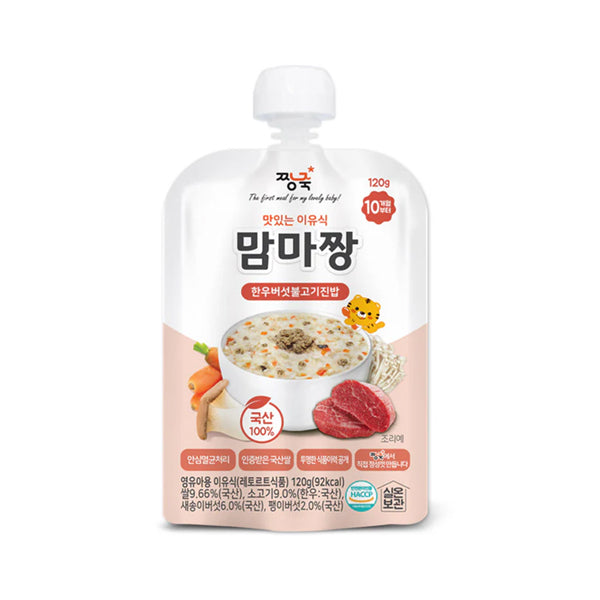 Jjangjuk Delicious Baby Food Mamma Jjang – Mushroom Meat Rice 120g