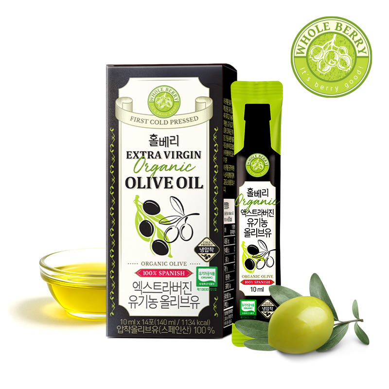 Wholeberry Extra Virgin Organic Olive Oil (10ml × 14 packets)