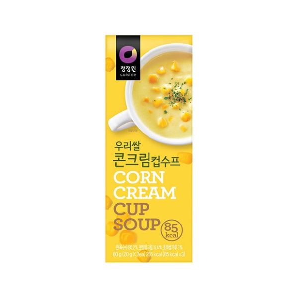 Chungjungone Korean Rice Corn Cream Cup Soup (20g x 3 packs)