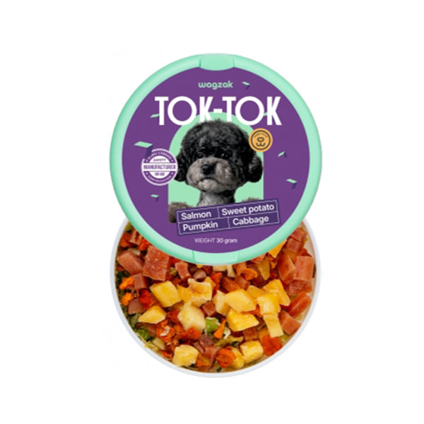 Wagjak TokTok Mini Treat – Salmon, Sweet Potato, Pumpkin & Cabbage 30g (Single Pack)