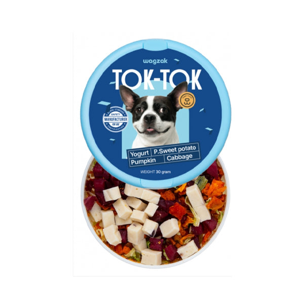 Wagjak TokTok Mini Treat – Yogurt, Purple Sweet Potato, Pumpkin & Cabbage 30g (Single Pack)