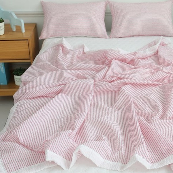 Basum Stripe Summer Flat Quilt – Pink