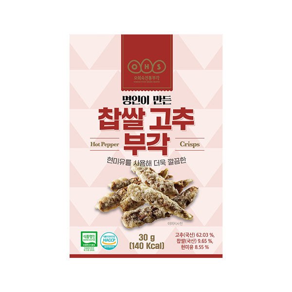 Oh Hee-sook Traditional Bugak Glutinous Rice Chilli Bugak (30g)