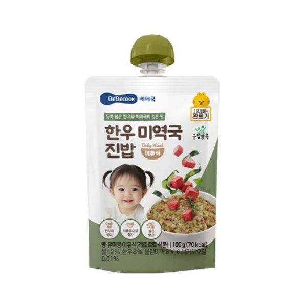 Bebecook Shelf-Stable Baby Food Stage 4 - Hanwoo Seaweed Soup Rice (Pouch) 100g