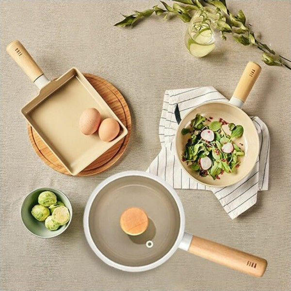 Neoflam Pica Petite Cookware 3-Piece Set (15 Egg Roll Pan, 18 Petite Wok, 18 Saucepan)