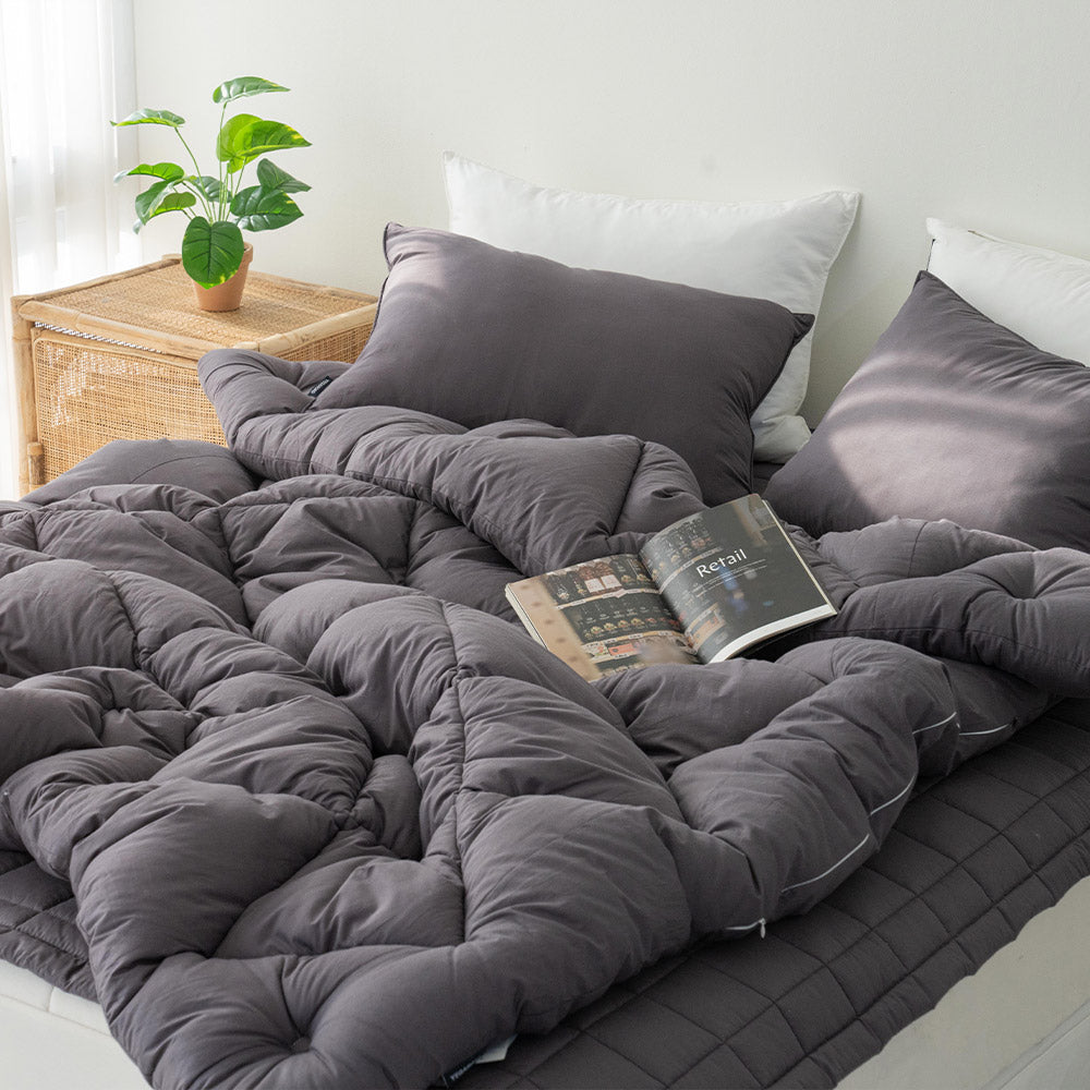 Healing 60s Pure Cotton Bedding Pad Set – Charcoal Q