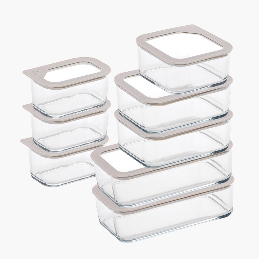Neoflam Picawon Glass Modular Glass Airtight Container 8-Piece Set