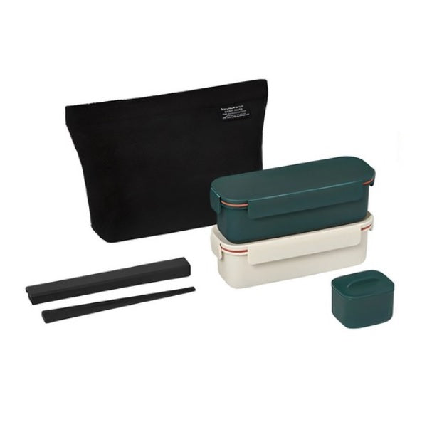 Lock&Lock Slim Lunch Box Set – Deep Green & Ivory