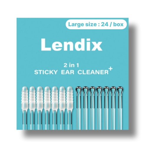 Lendix 2-in-1 Sticky Ear Cleaner Cotton Swabs Plus - Size S (Pack of 24)
