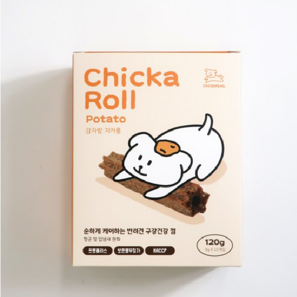 Coco Daeng Preservative-Free Potato Field Chicaroll Dog Dental Chew 120g (8g x 15pcs)