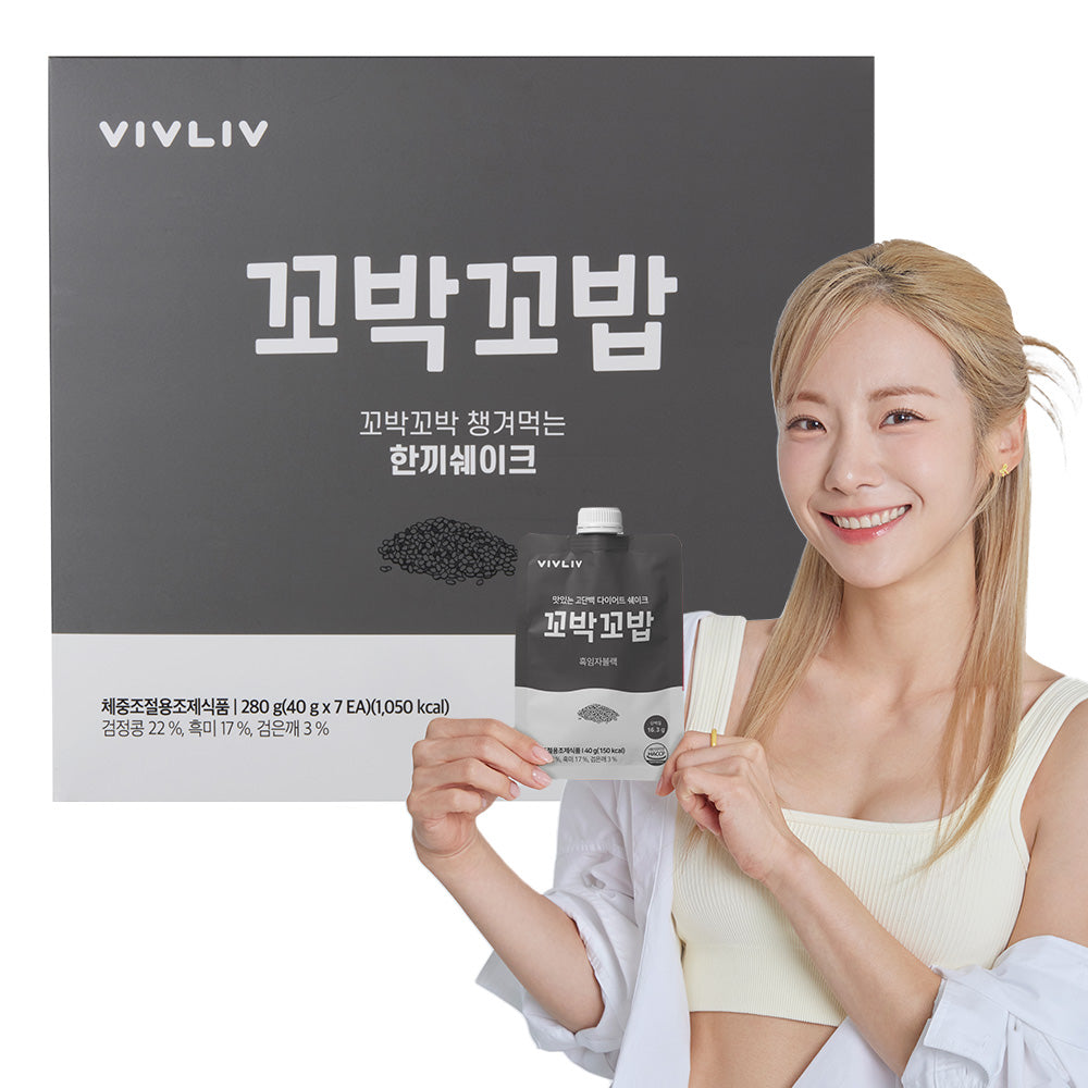 VIVLIV Kkobak Kkobak Protein Shake Original, Black Sesame (40g x 7)