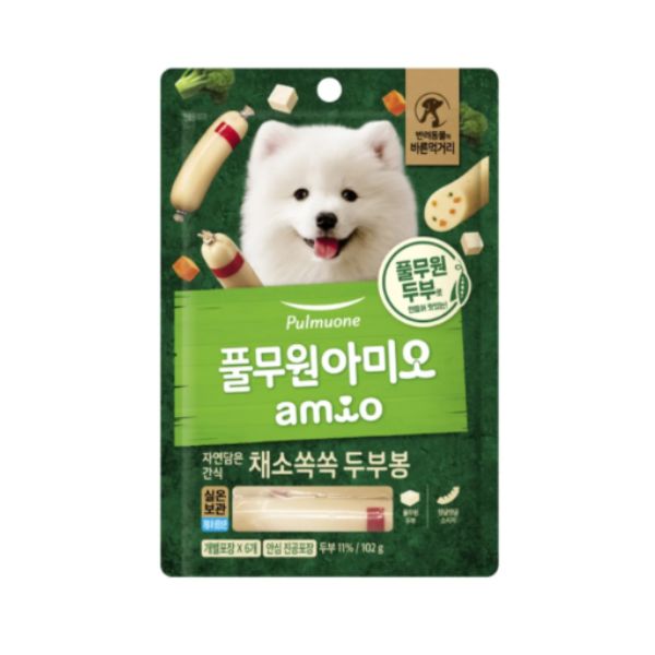 Pulmuone Amio Natural Snack – Veggie-Filled Tofu Stick 102g