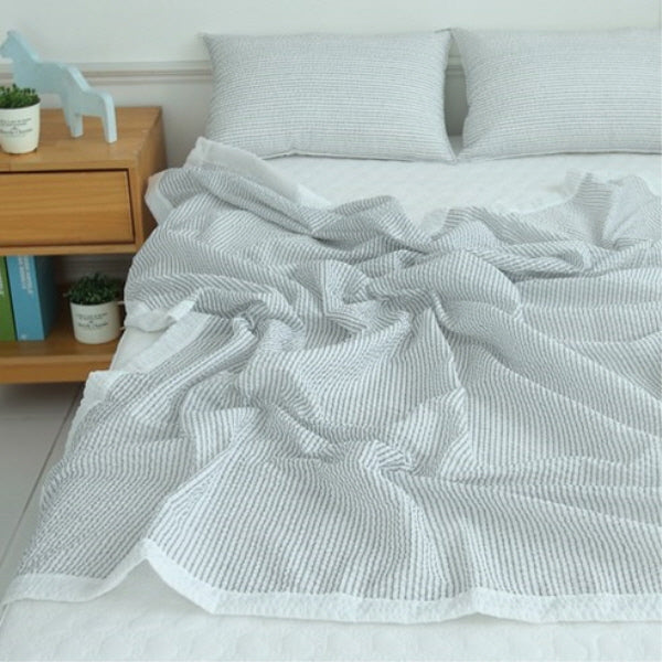 Basum Stripe Summer Thin Blanket – Gray