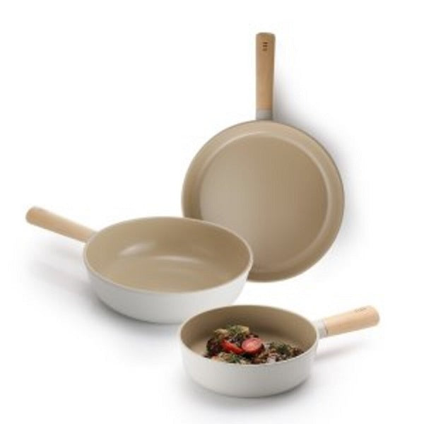 Neoflam Pica Frypan 3-Piece Set (18 Petite Wok, 26 Deep Frypan, 28 Fry Pan)
