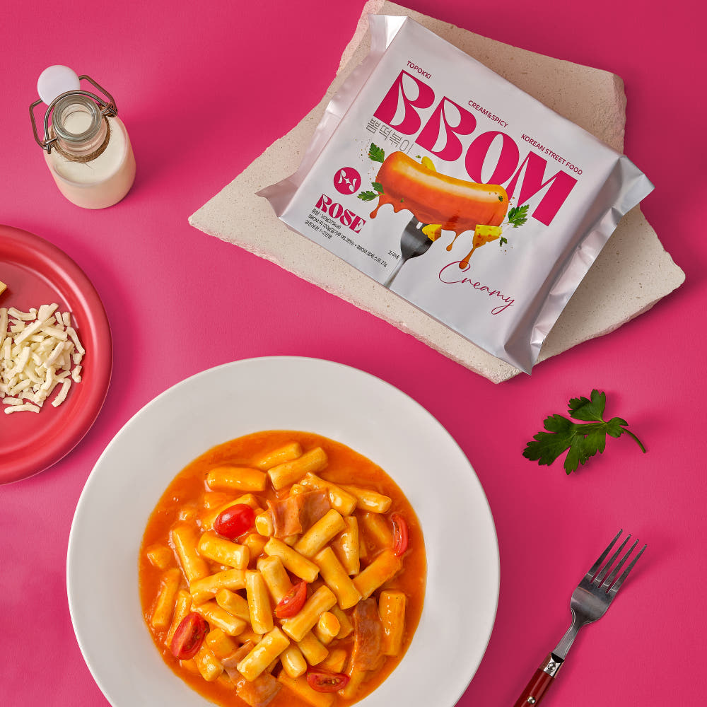 BBOM Tteokbokki Wheat Tteokbokki, Rosé 147g Pouch