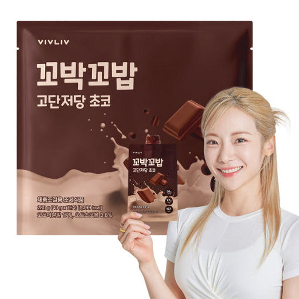 Vivliv Kkobak Kkobap Low-carb, Low-sugar Protein Shake – Chocolate (40g x 7 packets)
