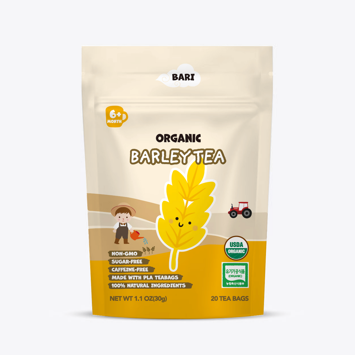 BARI Domestic Organic Safe Grain Tea - Barley Tea (1.5g x 20 Packs)