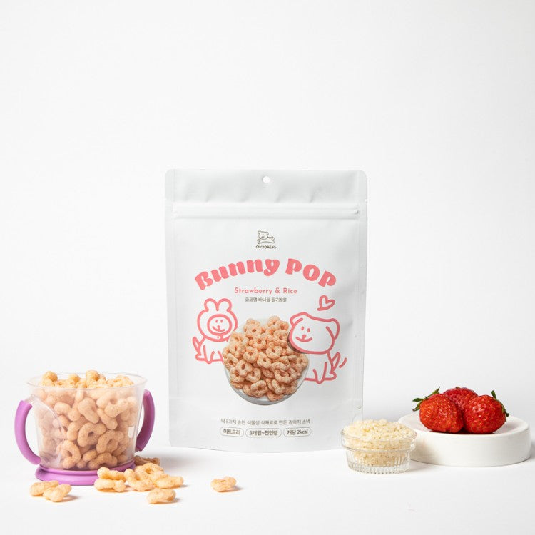 Coco Daeng Dog Training Treat Bunny Pop Strawberry & Rice 50g