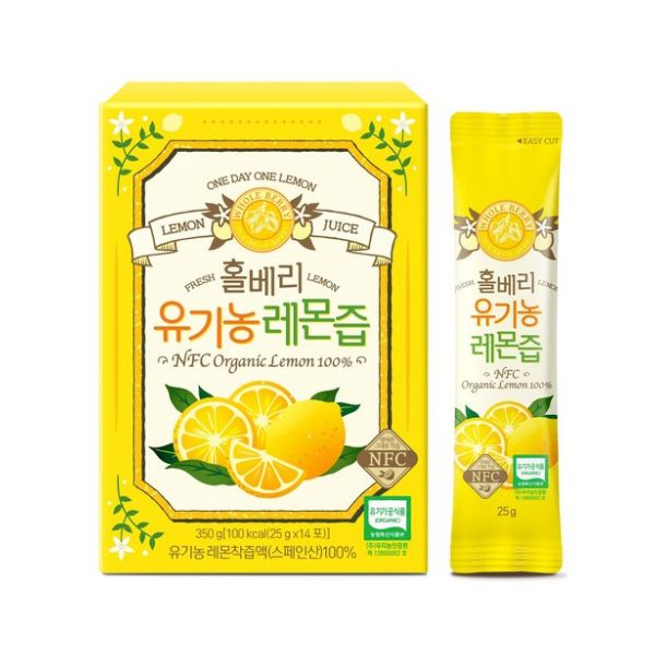 Wholeberry Organic One-a-Day Lemon Juice (25g x 14 sticks)