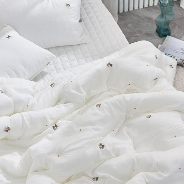 Nyangnyangi Modal Bedding Comforter & Pad Set - White SS