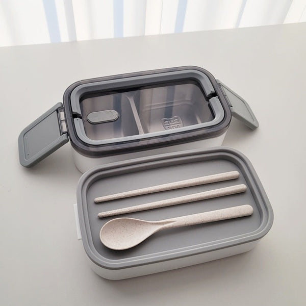 CocoJuly 2-Tier Lunchbox Tableware Set – Modern White