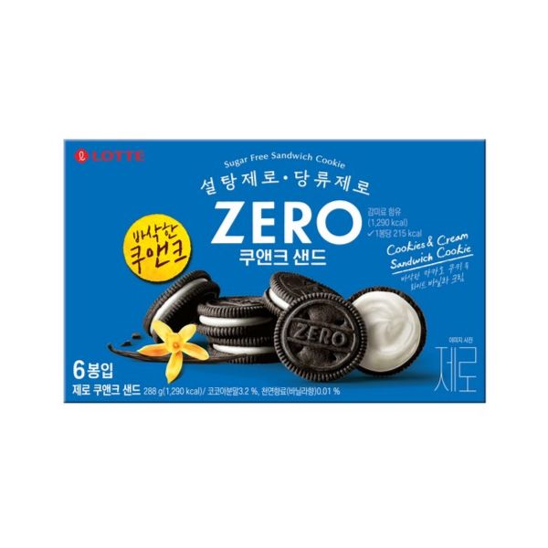 [Lotte] Zero Cookies & Cream Sandwich 288g