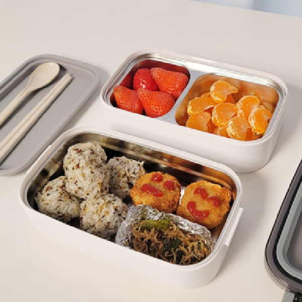 [CocoJuly] 2-Tier Lunchbox Tableware Set – Modern White