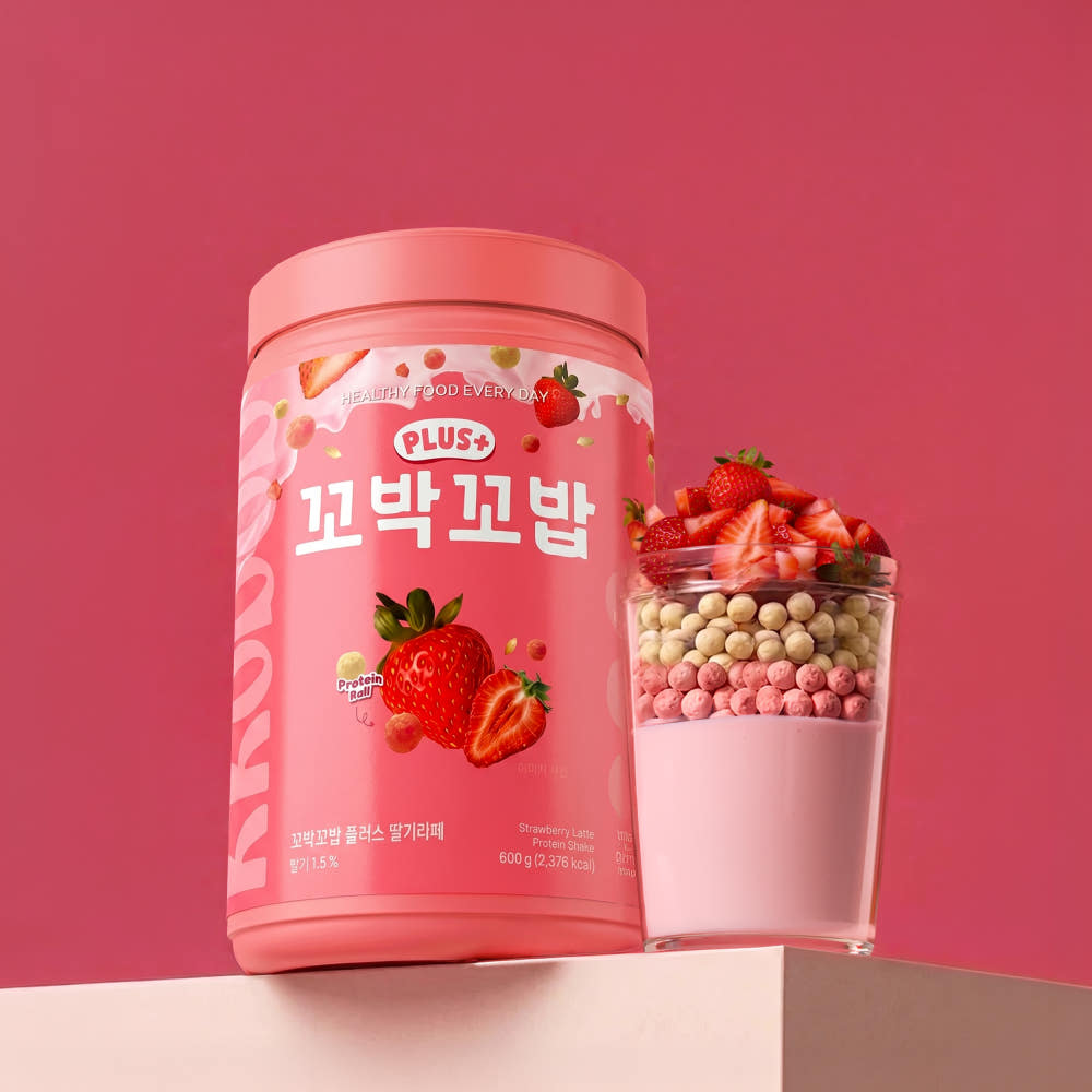[Kkobak Kkobap] Plus Protein Shake - Strawberry Latte 600g