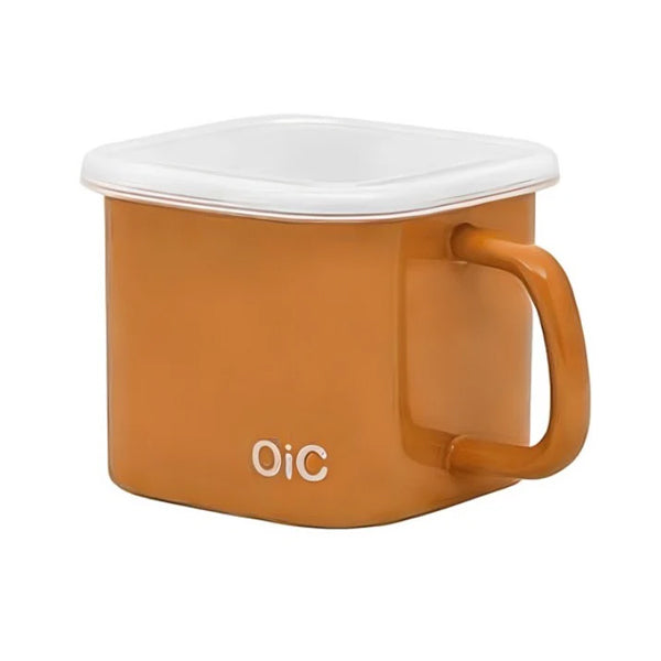 [OIC] Ramyun Pot Enamel Canister 1.5L + Dedicated Frying Basket – Amber Yellow