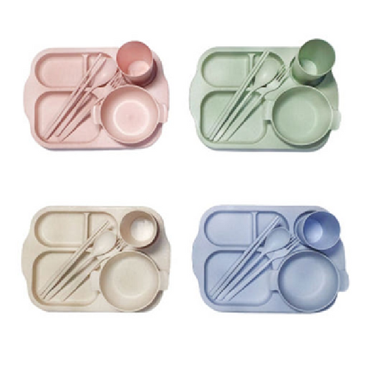 [CocoJuly] Pastel Diet Tray Set (Yogurt Bowl, Cup, Spoon Set) – Pink