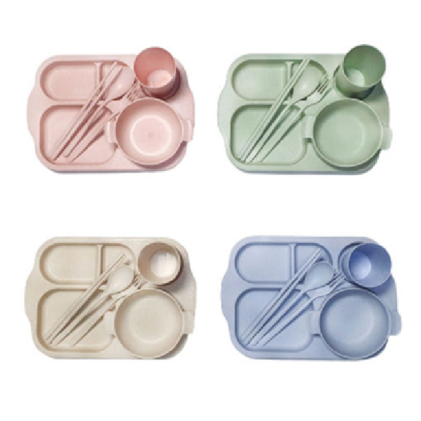 [CocoJuly] Pastel Diet Tray Set (Yogurt Bowl, Cup, Spoon Set) – Beige