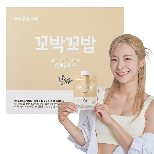 [Vivliv] Kkobak Kkobap Protein Shake – Misugaru (40g × 7 packs)
