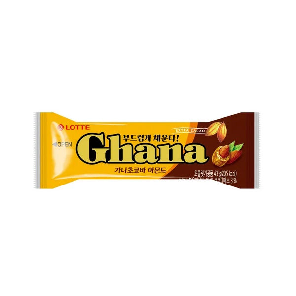 [Lotte] Ghana Almond Chocolate Bar 43g (1 pc)