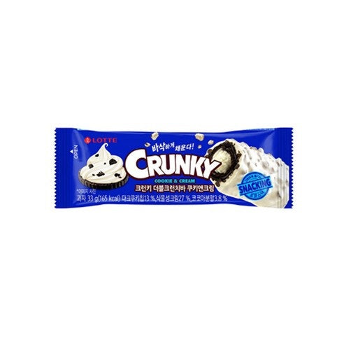 [Lotte] Double Crunch Bar Cookies & Cream 33g
