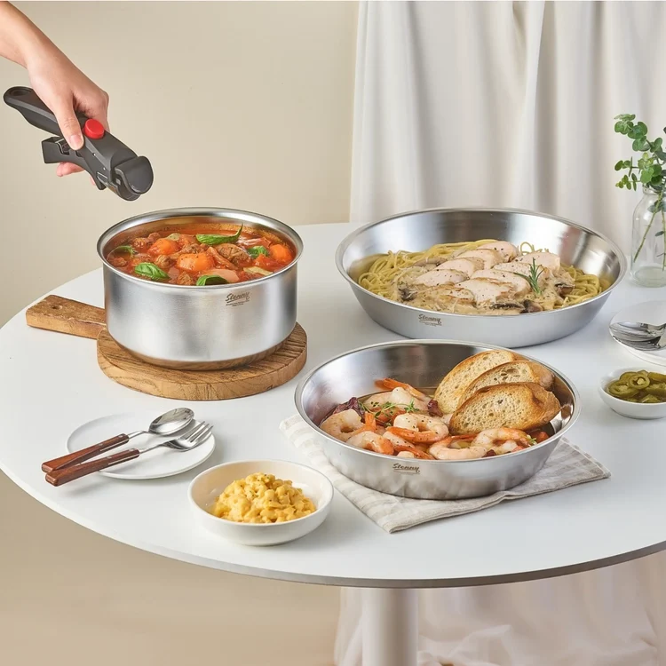 [STENNY] Abrasive-Free 5-Ply Wonderhands Cookware – 3 Pieces