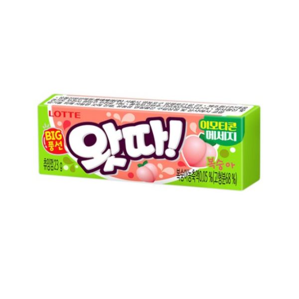 [Lotte] BIC Watta Bubble Gum – Peach Flavor 23g