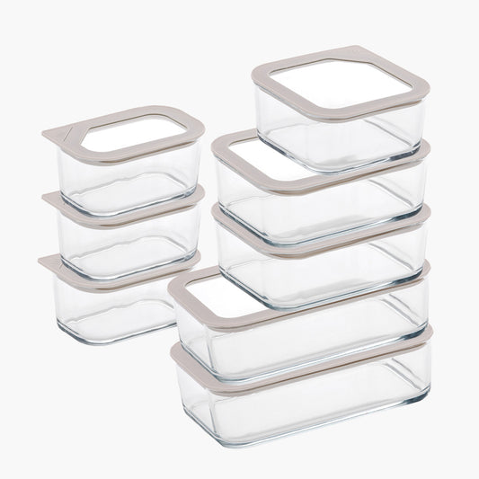 [Neoflam] Picawon Glass Modular Glass Airtight Container 8-Piece Set
