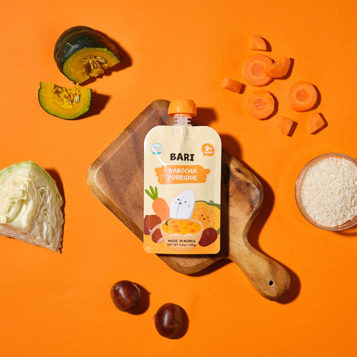 [BARI] Korean Product 5g Shelf-Stable Baby Food, Later Stage - Sweet Pumpkin Porridge 100g