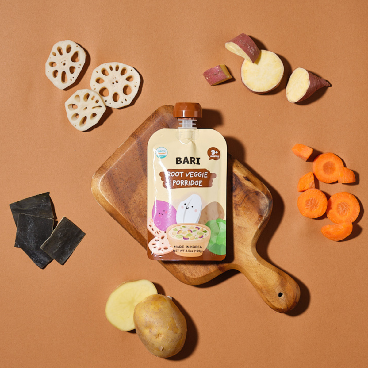[BARI] Korean Product 5g Shelf-Stable Baby Food, Later Stage - Root Vegetable Porridge 100g