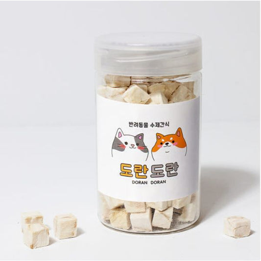 [Doran Doran] Handmade Pet Snack Freeze-Dried Pollack Cube 35g (Round Container)