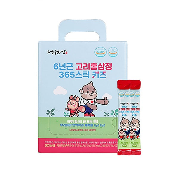 [Jungwonsam] 6-Year-Old Korean Red Ginseng Extract 365 Sticks Kids 1 Box (10ml x 100 sticks)