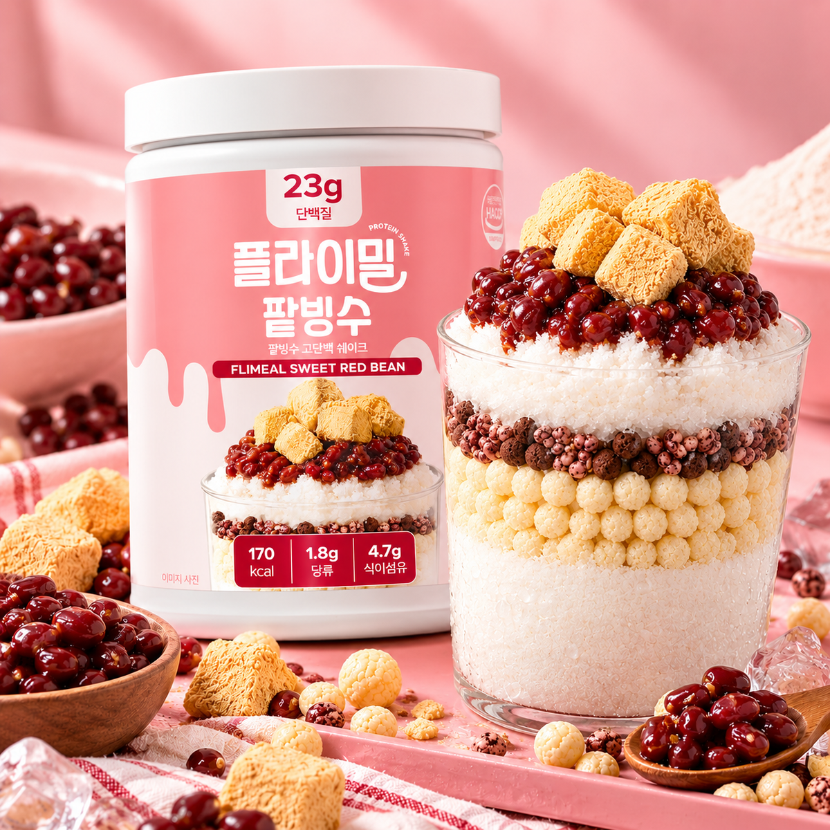 [Flymeal] Protein Shake – Red Bean Bingsu (630g)