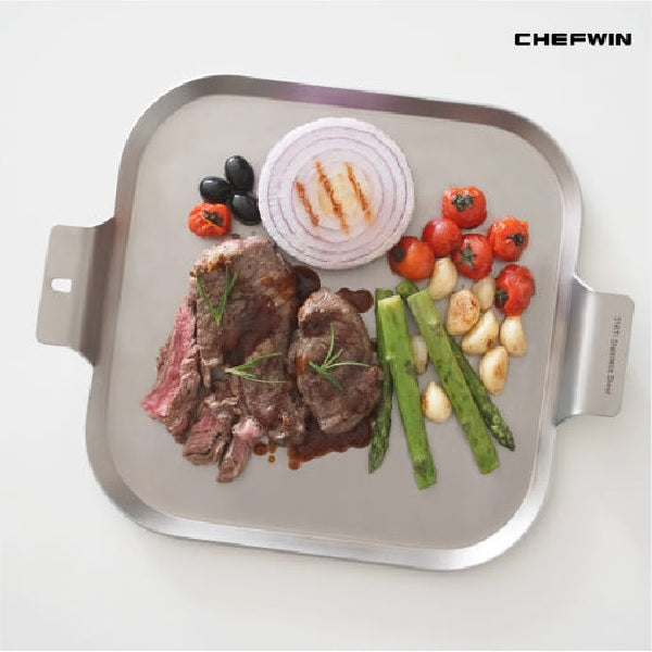 [Danjong] [Chefwin] 316Ti Titanium Stainless Steel - Rectangular Frying Pan