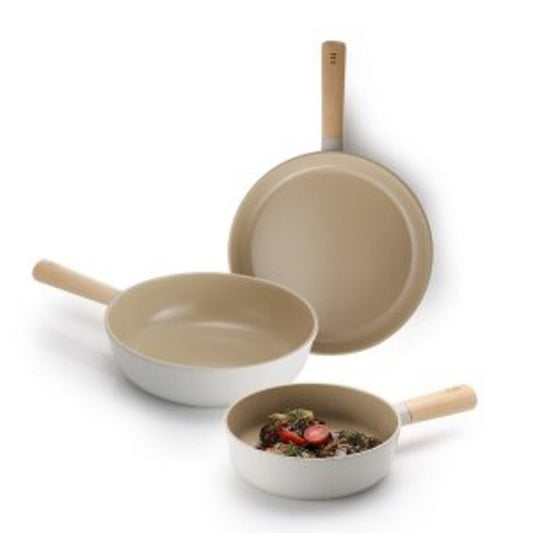 [Neoflam] Pica Frypan 3-Piece Set (18 Petite Wok, 26 Deep Frypan, 28 Fry Pan)