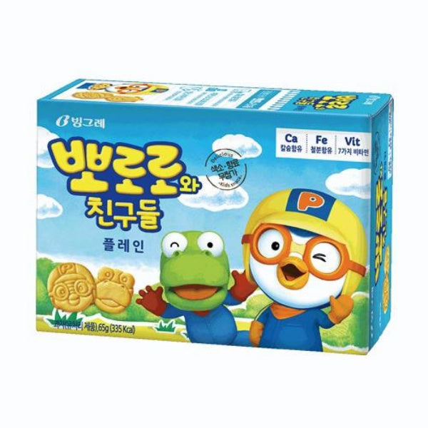 [Binggrae] Pororo & Friends Biscuit Plain 65g
